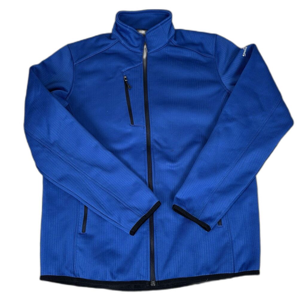 Eddie Bauer  Dash Full-Zip Fleece Jacket Blue Royal Bright Pockets Fall Hiking M